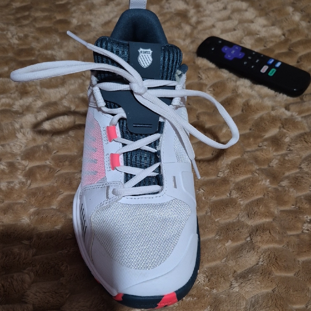 K-Swiss White and Pink Sneakers